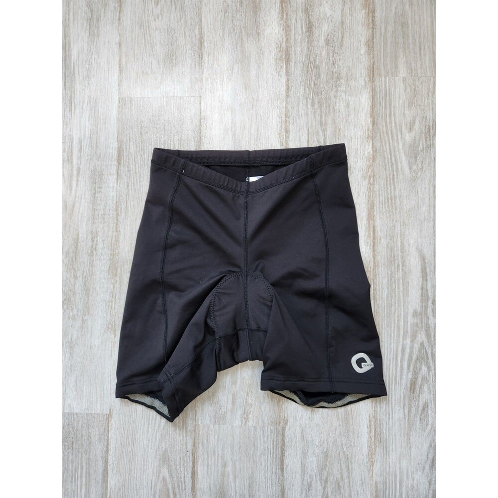 Quest Cycling Shorts Black Padded Drawstring Elastic Cuffs Stretch Adult Sz L